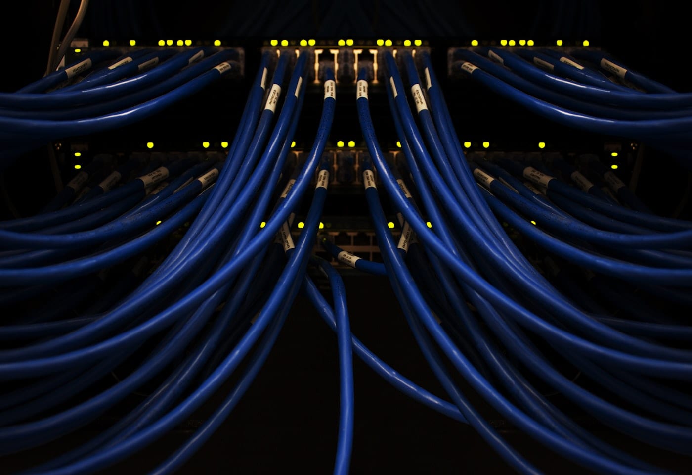 Network switch and cabling in a secure server rack